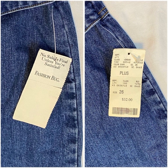 Zana di Women Vintage Blue Jeans Plus Size 26 High Rise Belted Straight Leg NWT - Picture 10 of 16